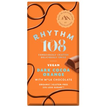 Rhythm 108 Vegan Chocolat Noir Orange Bio, 100g