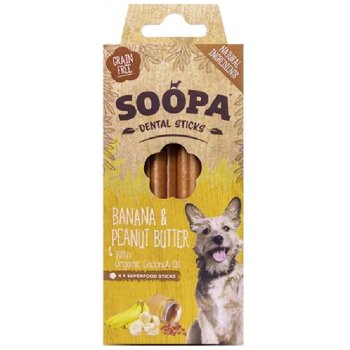Bâtonnet à mâcher pour chien Vegan Soopa Banane & Beurre de Cacahuète, 100g