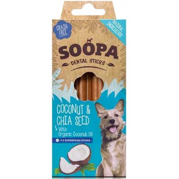 Bâtonnet à mâcher pour chien Vegan Soopa Noix de coco et Chia, 100g