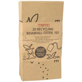 Sacs compost déchets organiques en papier recyclé 10 l, 20 pièces
