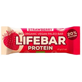 Lifebar Protein Bar Protein Strawberry Raw Organic, 47g