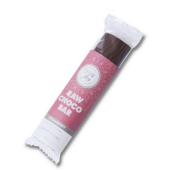 Riegel Schoko Erdbeer-Creme Füllung RAW Schokolade Bio, 30g