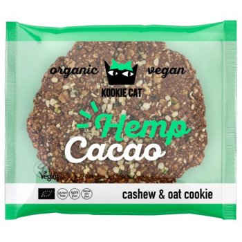 *DISCOUNT: BBD 29.05.24* KOOKIE CAT Hemp Cacao Cookie Gluten Free Organic, 50g