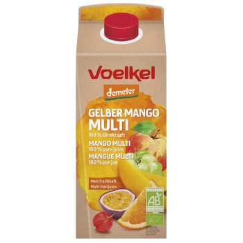 Gelber Mango Multi 100% Direktsaft Demeter, 750ml
