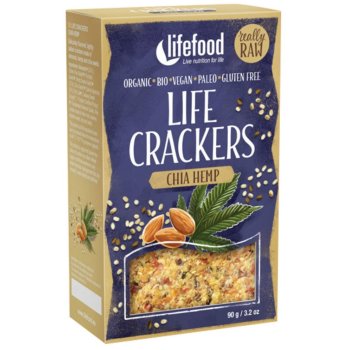 Crackers Crus Chia Chanvre Bio, 90g