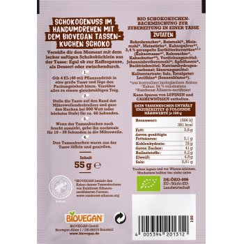 Mein Tassenkuchen Schoko Bio, 55g