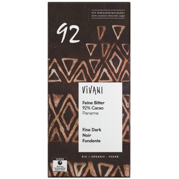 Vivani Schokolade Feine Bitter Schokolade 92% Cacao Bio, 80g