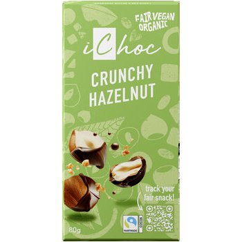 *DISCOUNT: BBD 30.11.25* iChoc Crunchy Hazelnut - Rice Choc Chocolate Organic, 80g