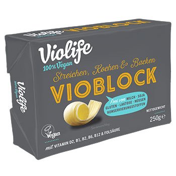 *AKTION: MHD 16.11.25* Margarine ohne Palmöl Violife Vioblock veganes Streichfett, 250g