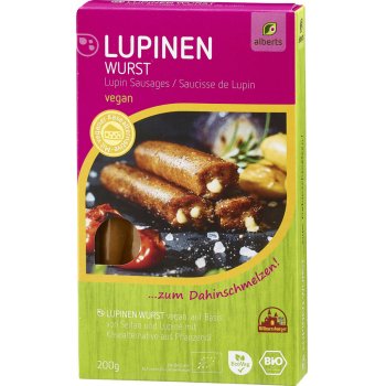 *DISCOUNT: BBD 18.02.26* Lupine Sausage filled with plant-based Cheese Organic, 200 g