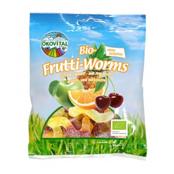 Jellys Sour Frutti Worms Organic, 100g