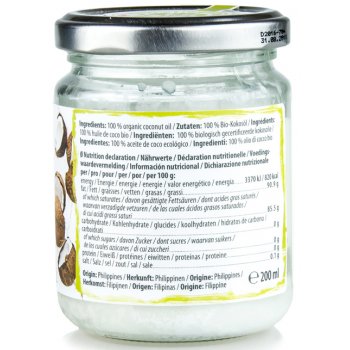 Oil Virgin Coconut Raw Food Quality Organic, 200ml