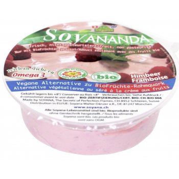 Soy based alternative to Quark / Curd Cheese Raspberry Soyananda Organic, 125g