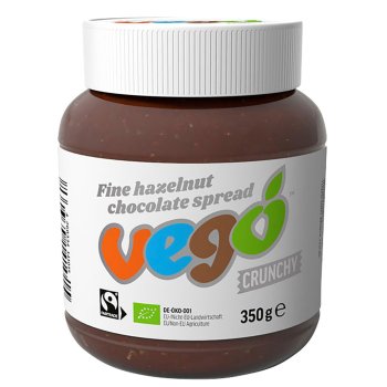 Vego Crunchy pâte à tartiner au chocolat noisette Bio, 350g