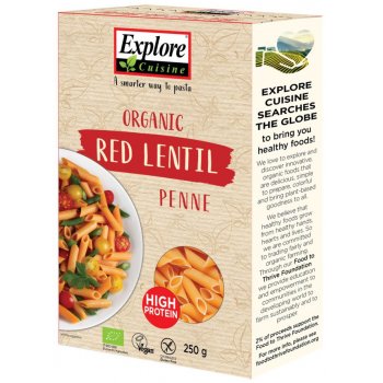 Pasta Explore Cuisine Penne made from Red Lentils Organic, 250g
